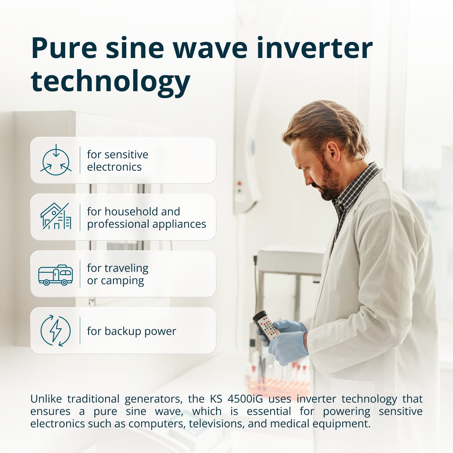 Dubbelt bränsle invertergenerator KS 4500iG