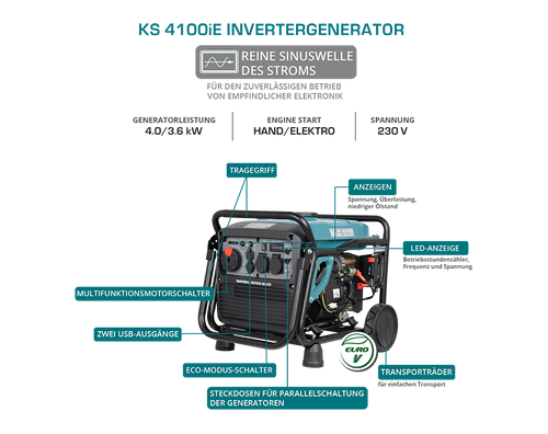 Инверторен генератор на LPG/бензин KS 4100iEG