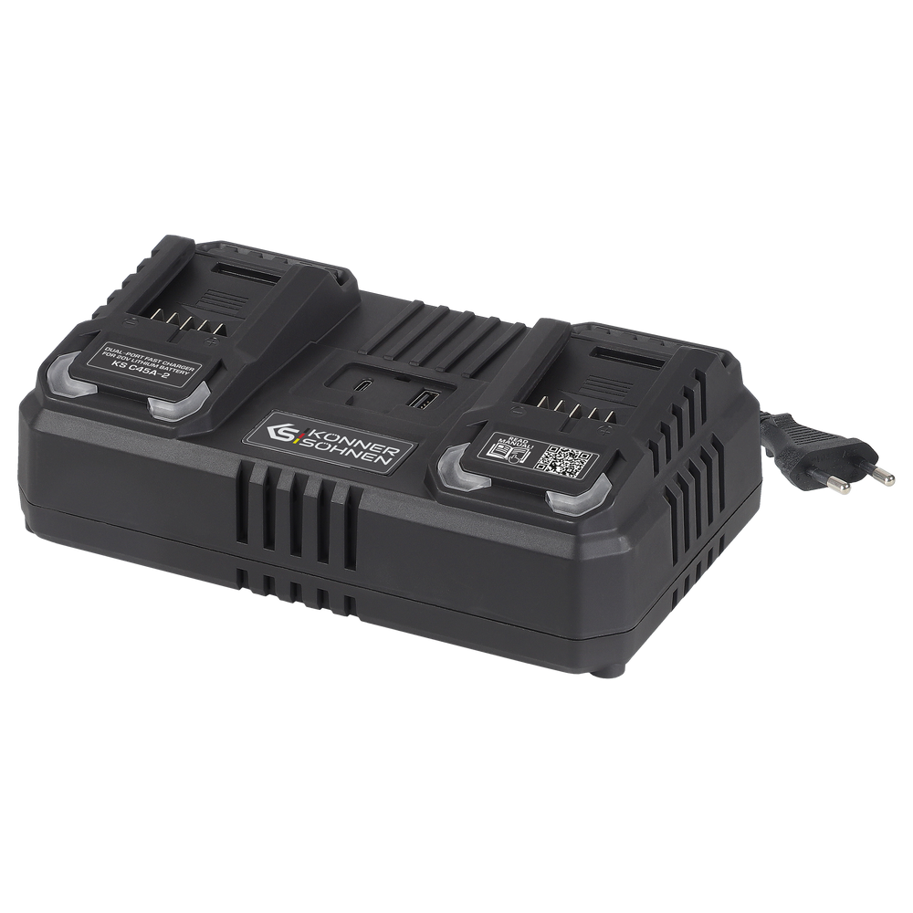 Dubbel laddare för uppladdningsbara batterier 20V KS C45A-2