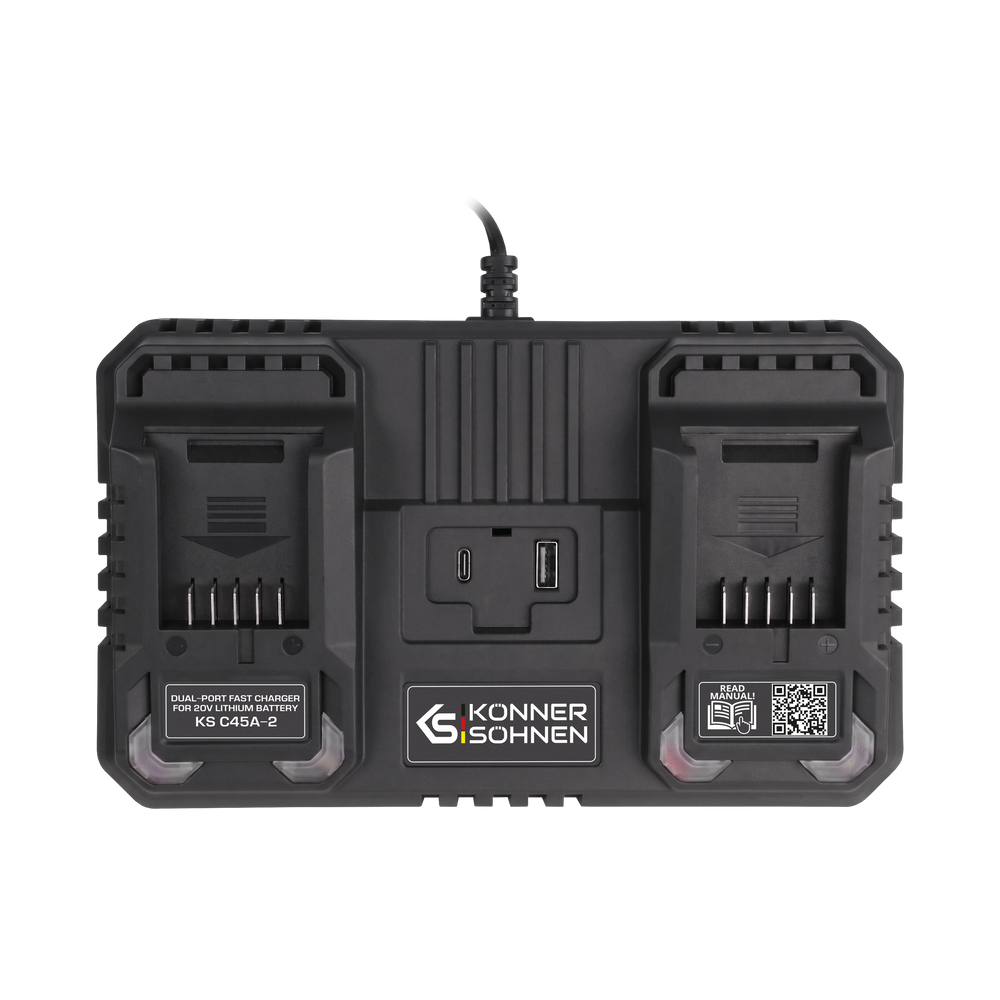 Dubbel laddare för uppladdningsbara batterier 20V KS C45A-2
