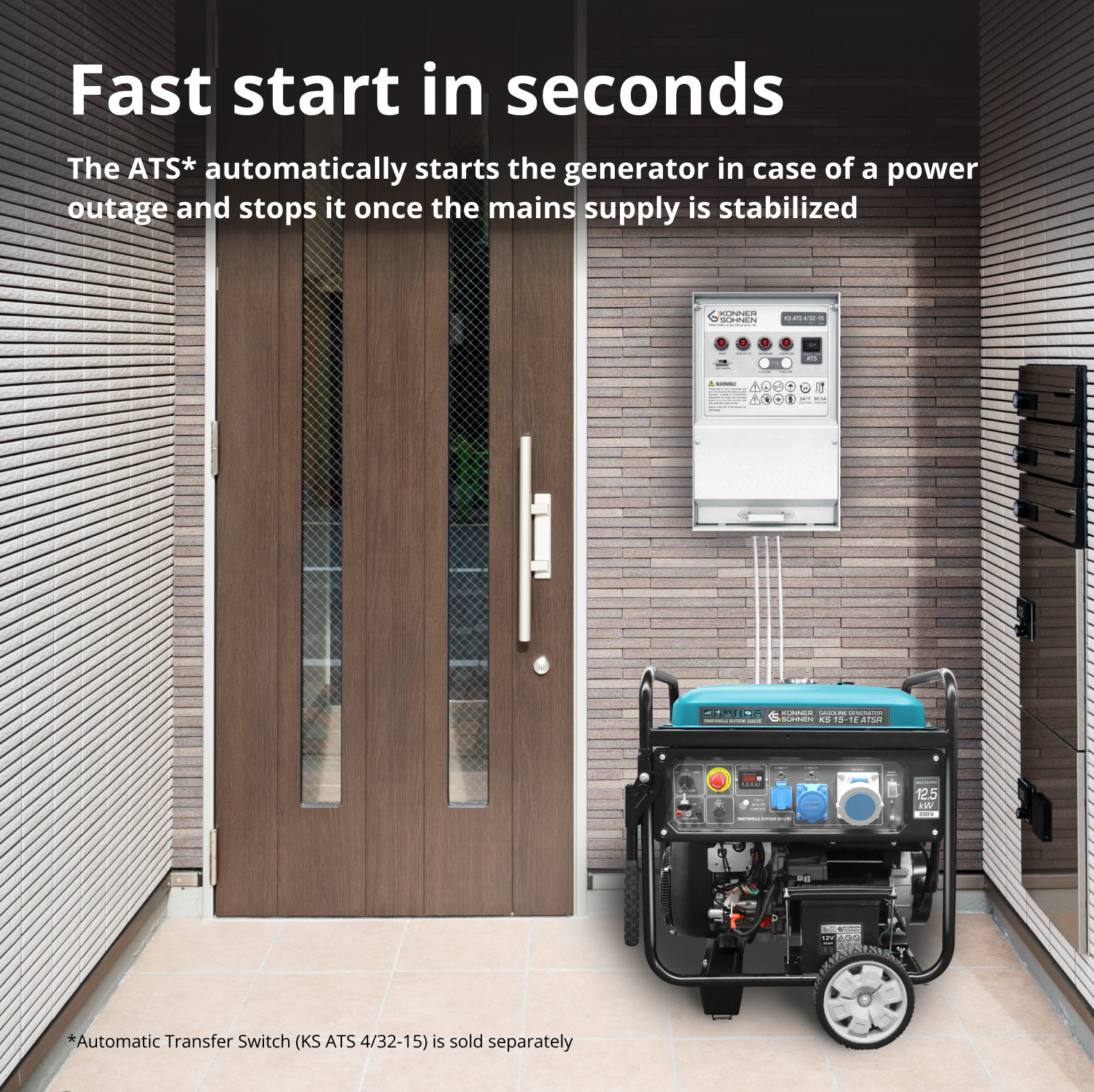 Benzingenerátor „Könner & Söhnen” KS 15-1E ATSR