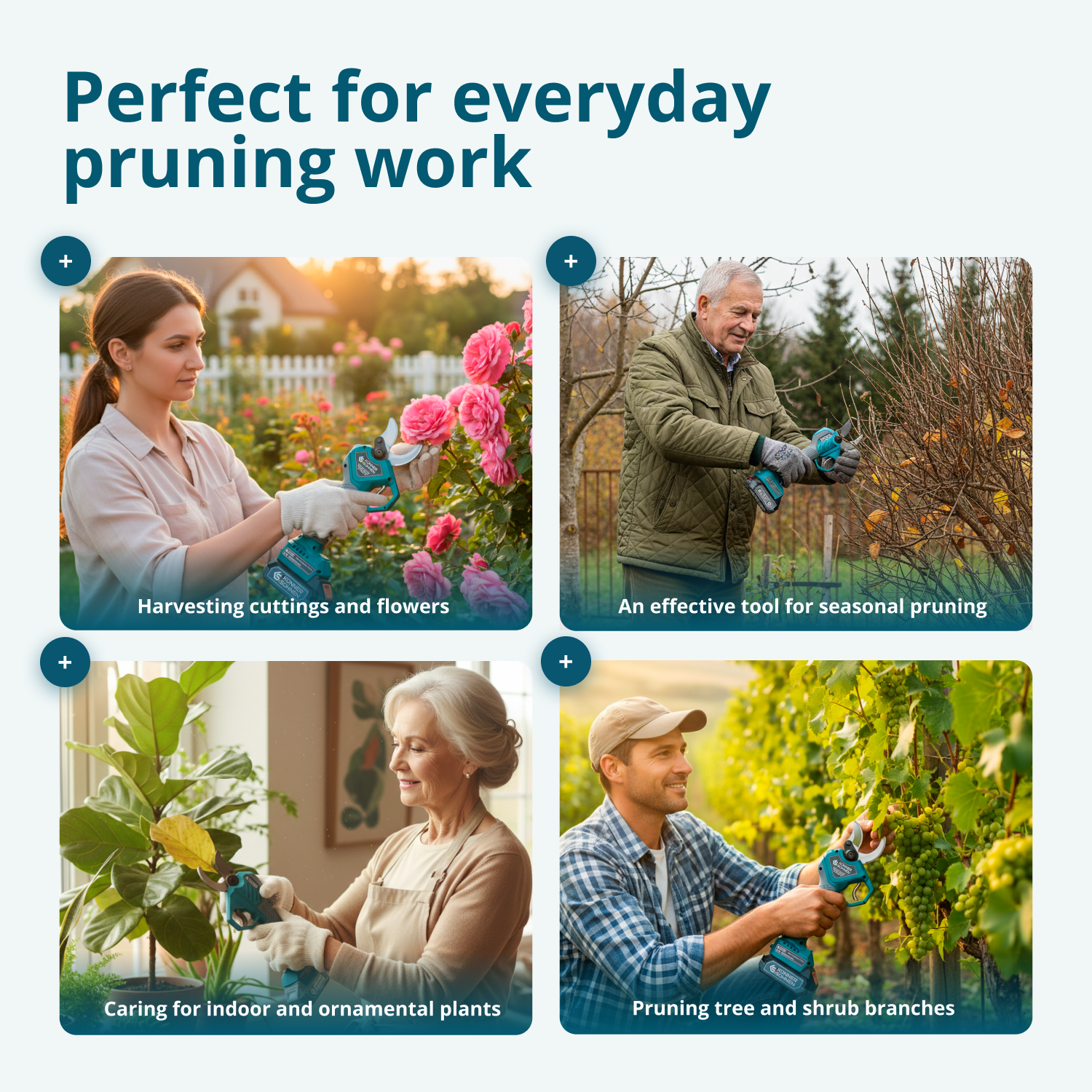 Vezeték nélküli elektromos metszőolló KS CPS20V-40 tok