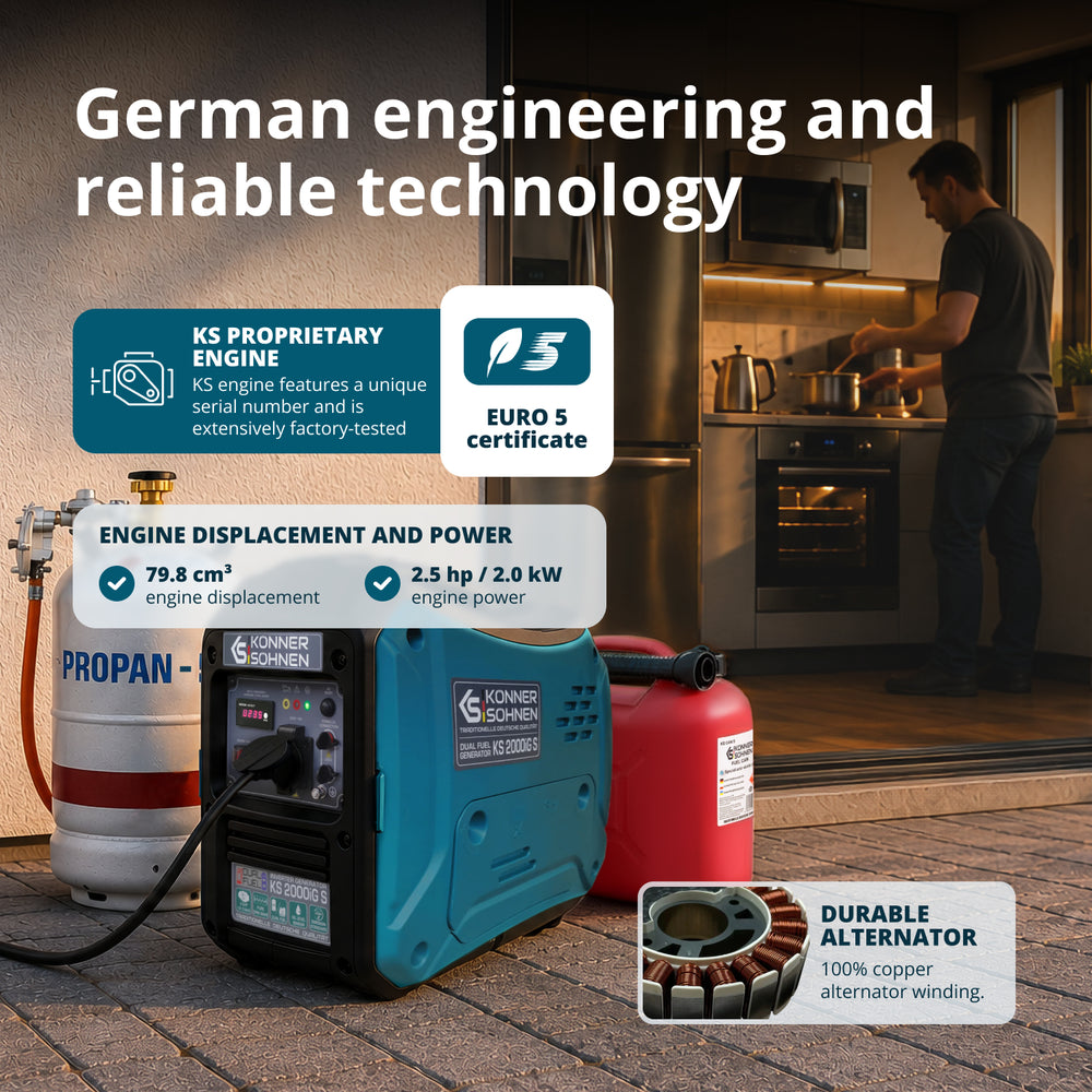 LPG/benzin inverteres generátor KS 2000iG S
