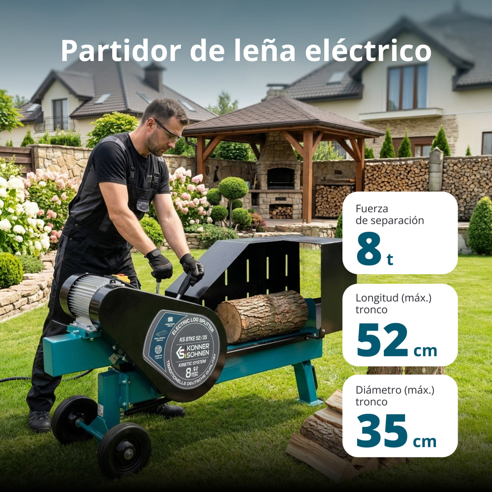 Partidor de leña eléctrico de tipo cinético KS 8TKE 52/35