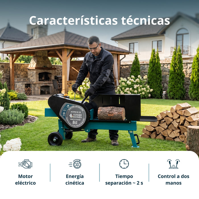 Partidor de leña eléctrico de tipo cinético KS 8TKE 52/35