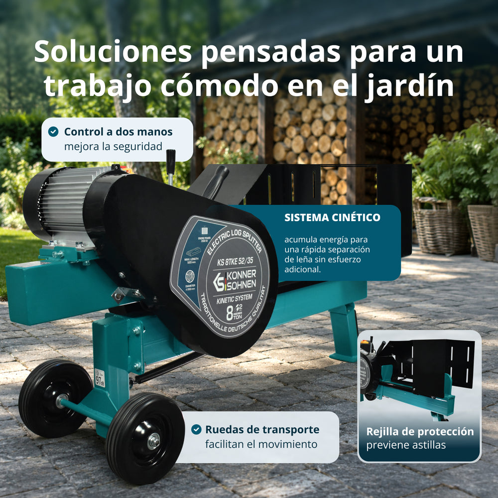 Partidor de leña eléctrico de tipo cinético KS 8TKE 52/35