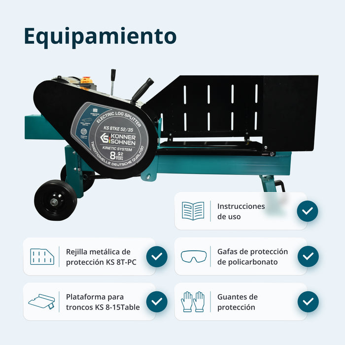 Partidor de leña eléctrico de tipo cinético KS 8TKE 52/35