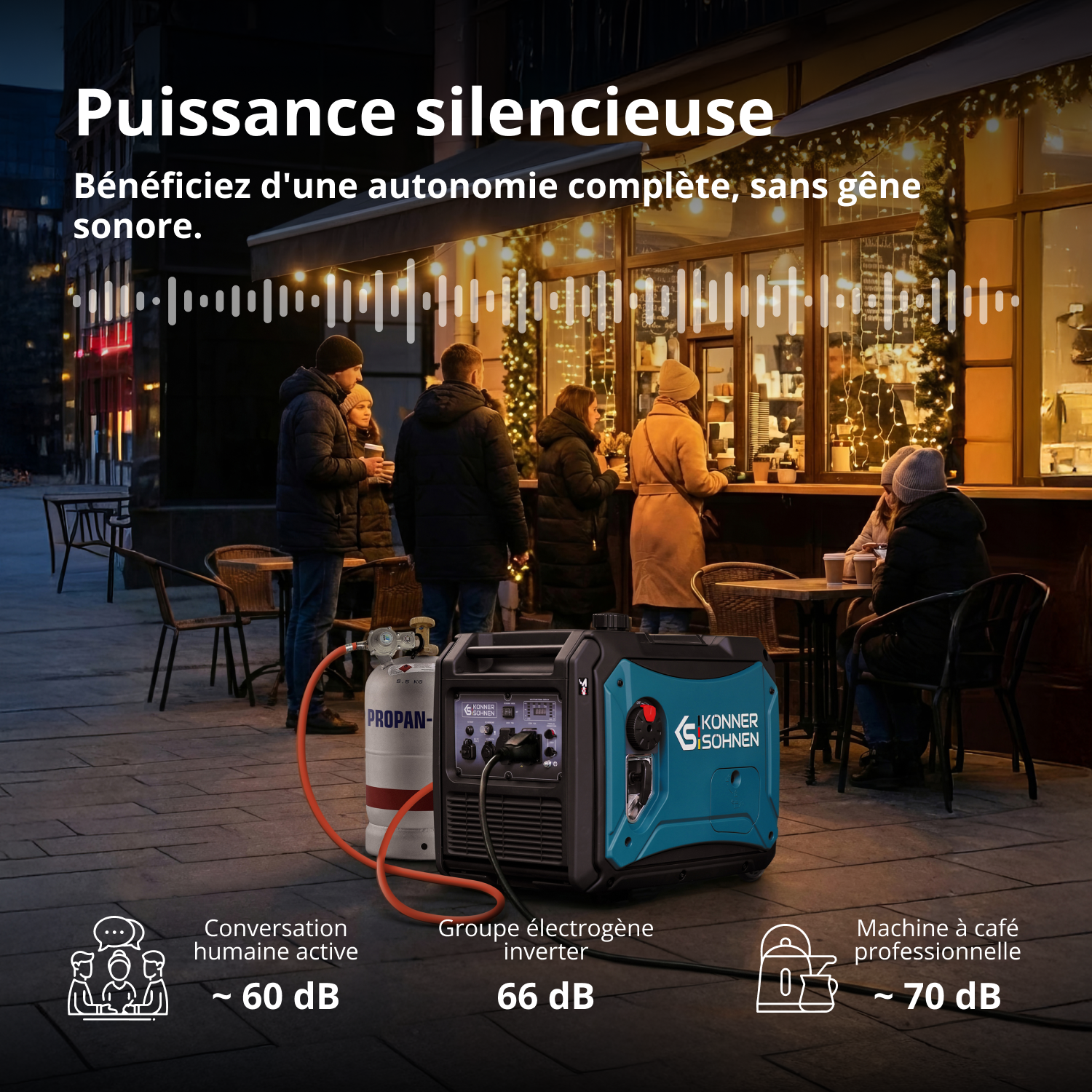 Groupe électrogène à essence-gaz de type inverter KS 4000iEG S