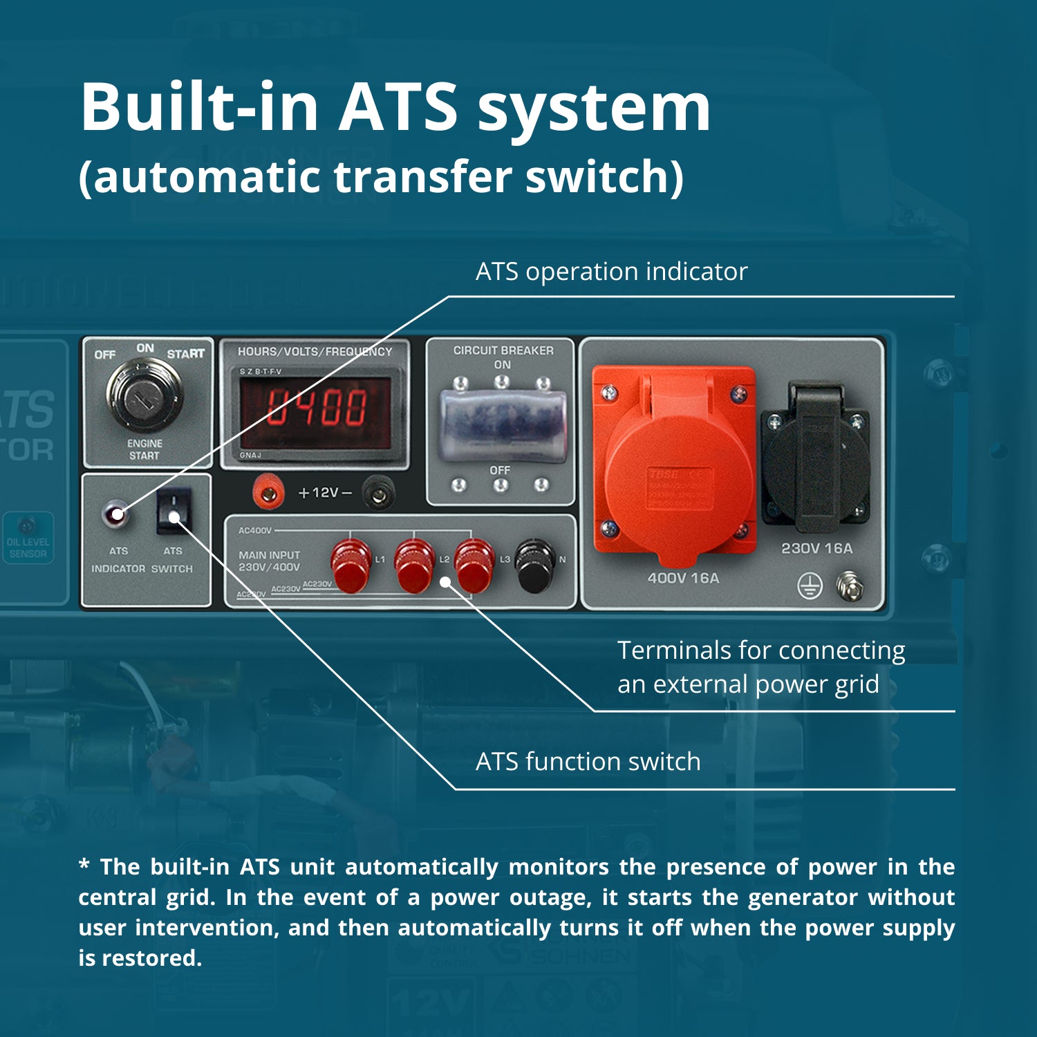 Benzinski generator „Könner & Söhnen“ KS 10000E-3 ATS