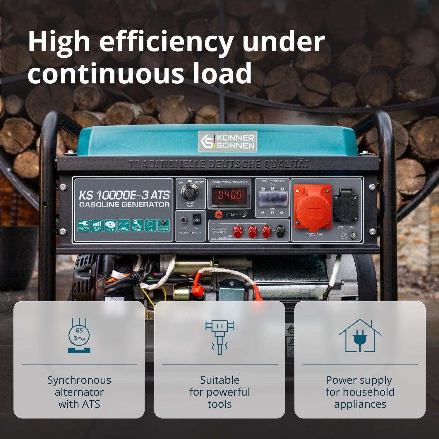 Benzinski generator „Könner & Söhnen“ KS 10000E-3 ATS