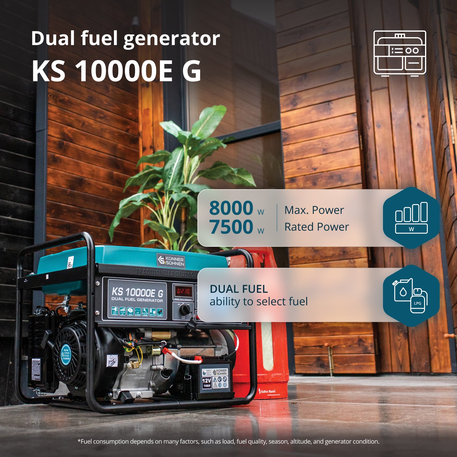 LPG/bensingenerator "Könner & Söhnen" KS 10000E G