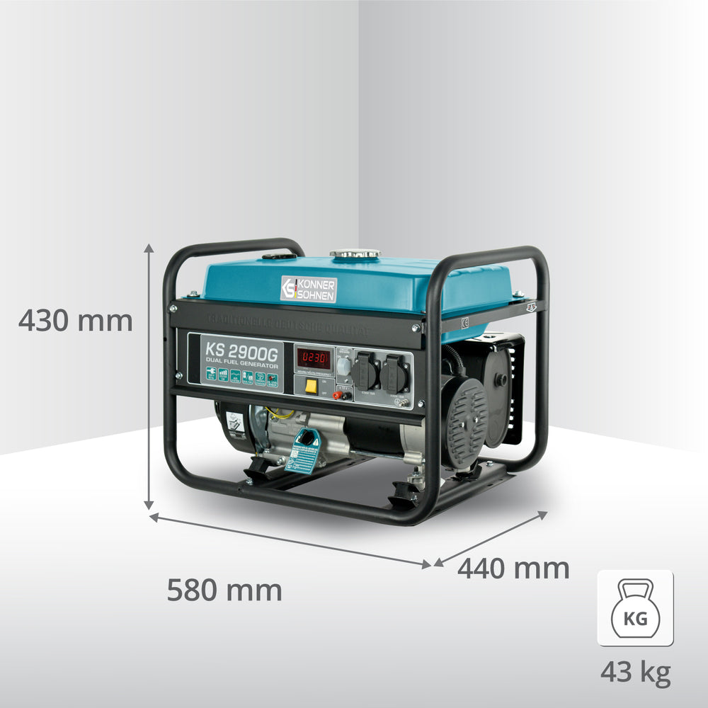 LPG/Benzínový generátor „Könner & Söhnen“ KS 2900G