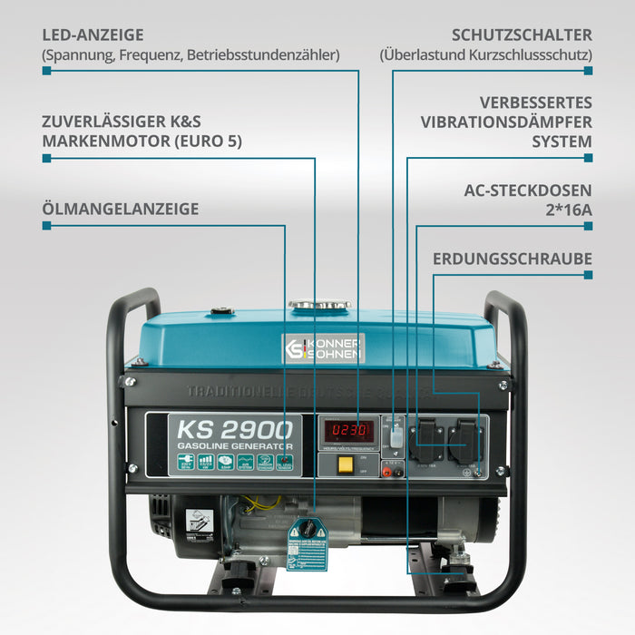 Benzin-Generator "Könner & Söhnen" KS 2900