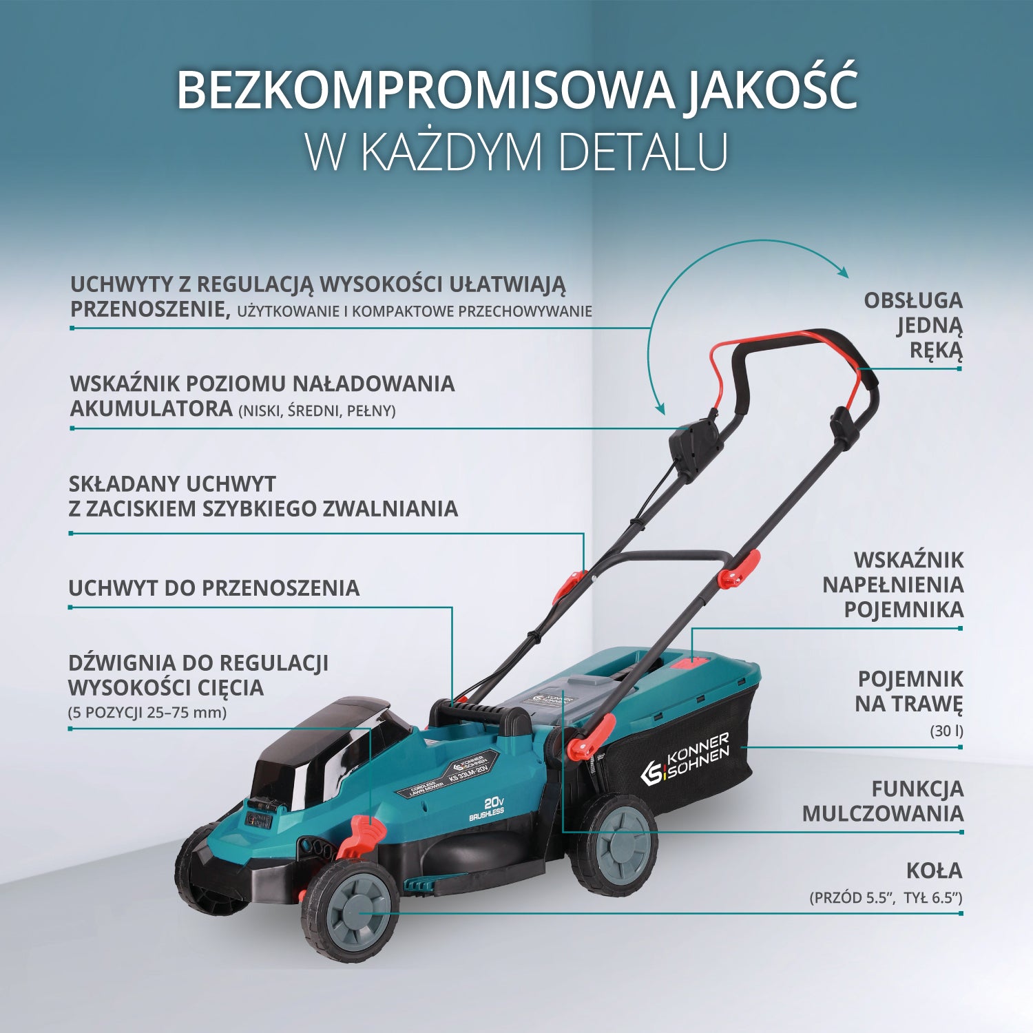 Bezprzewodowa kosiarka KS 33LM-20V (Odnowiony – stan idealny)