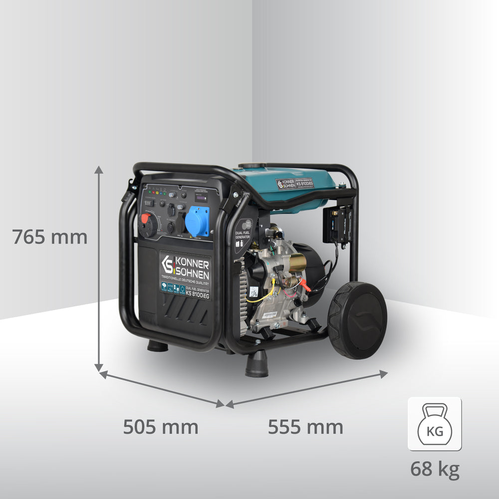 Generador inverter híbrido de gas/gasolina KS 8100iEG