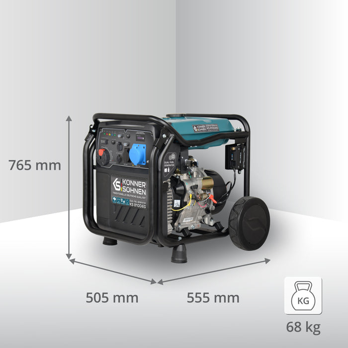 Generador inverter híbrido de gas/gasolina KS 8100iEG