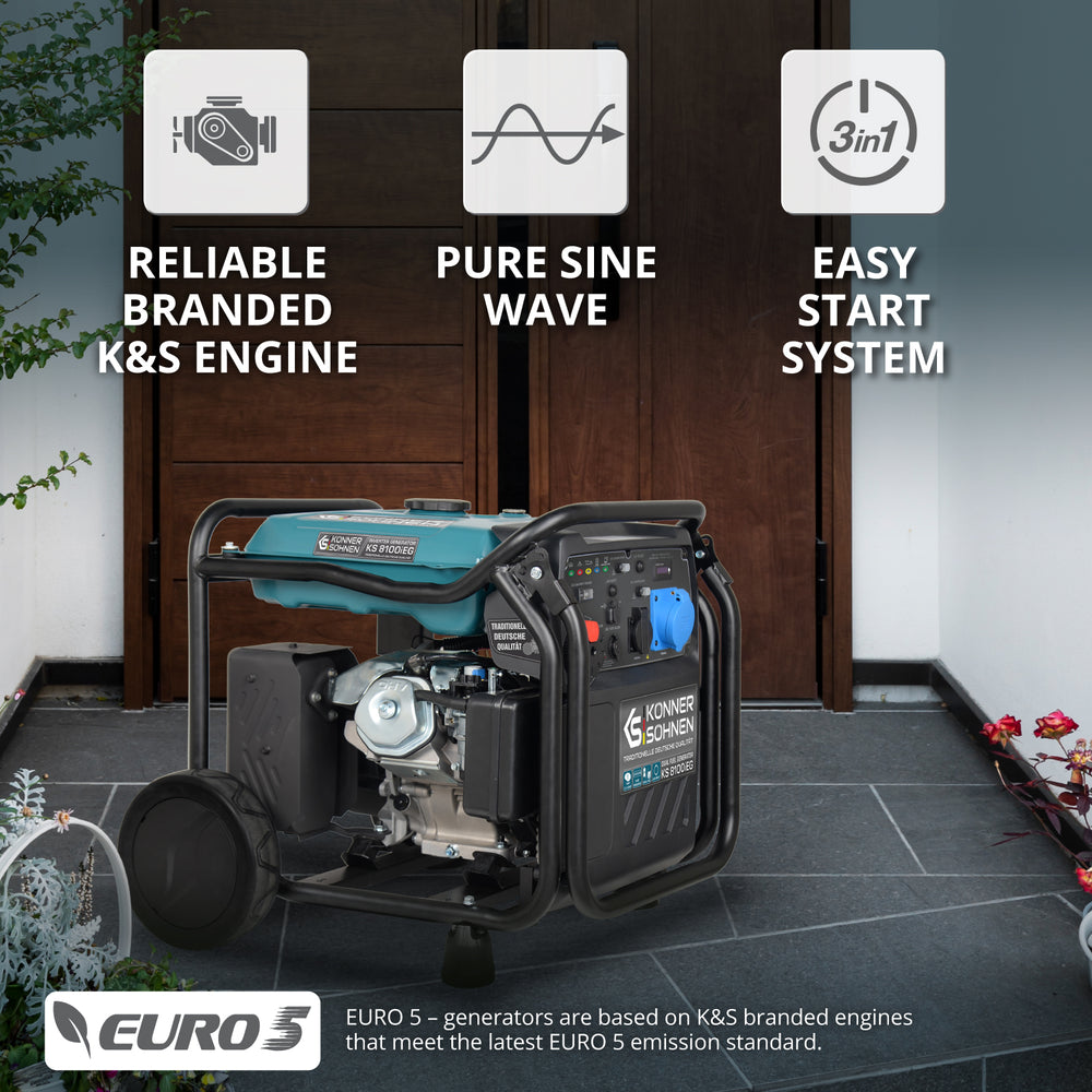 Generador inverter híbrido de gas/gasolina KS 8100iEG