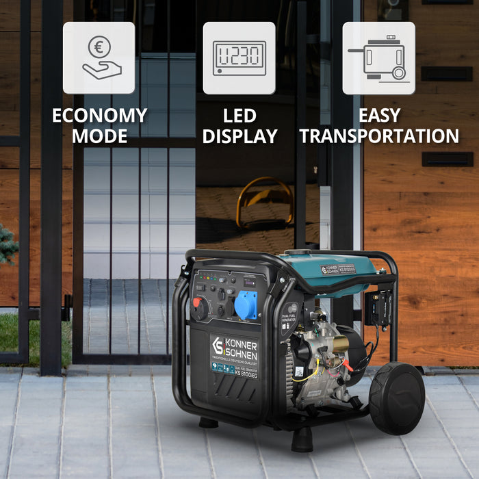 Generador inverter híbrido de gas/gasolina KS 8100iEG