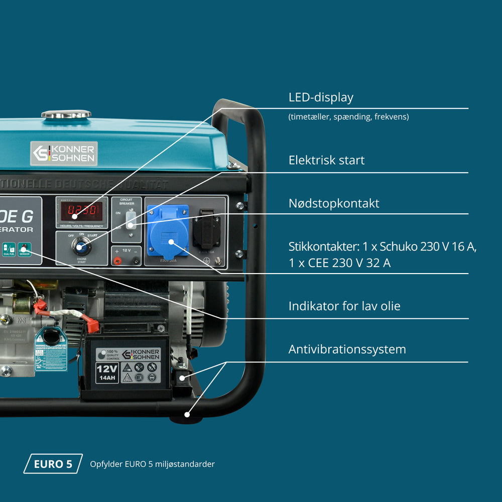 LPG/Benzin Generator "Könner & Söhnen" KS 10000E G