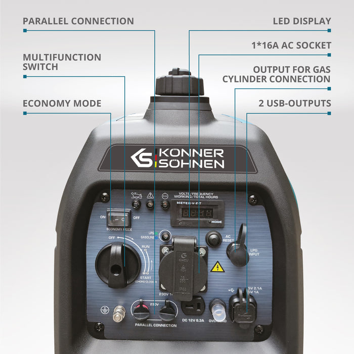 Generatore inverter GPL/benzina KS 2100iG S