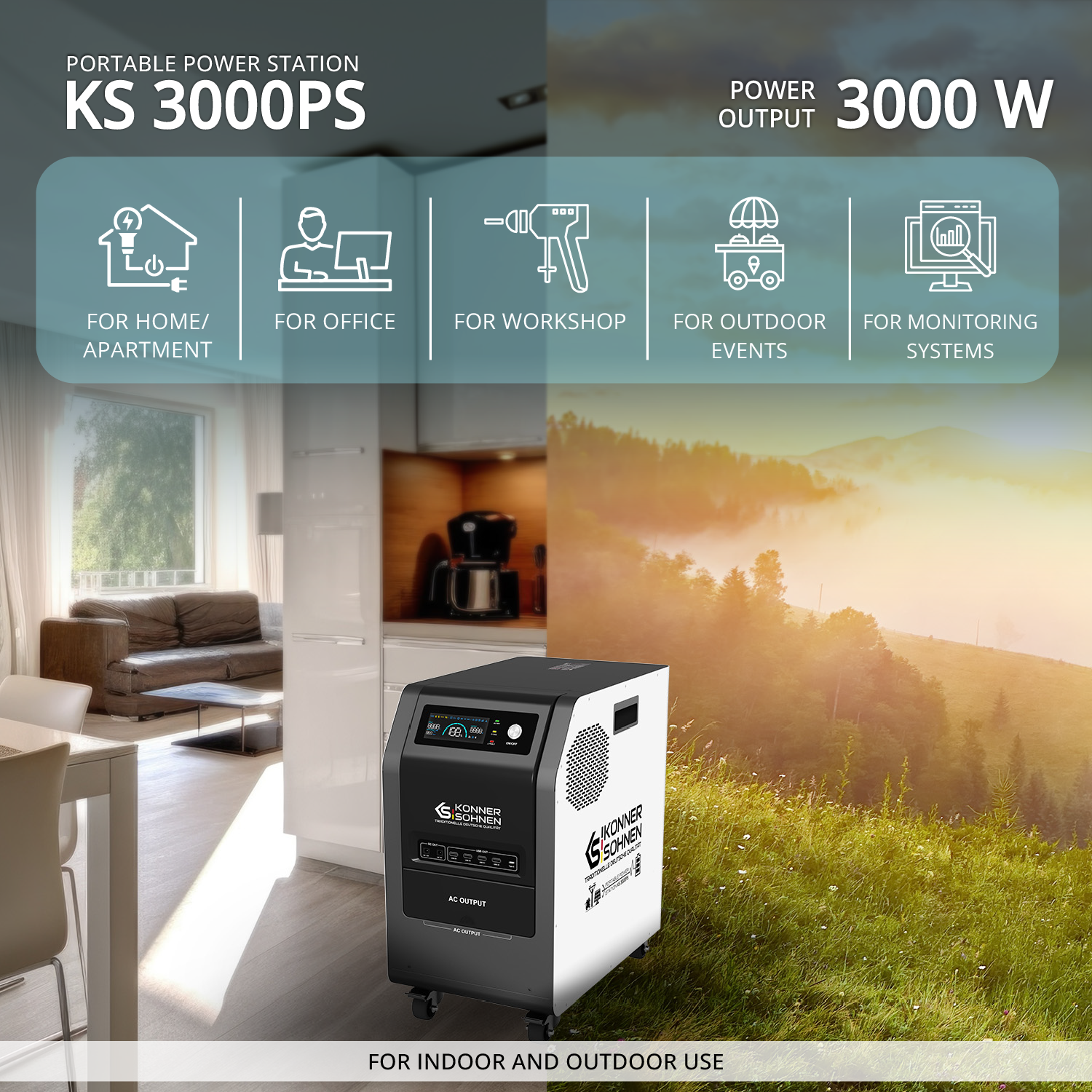 Kannettava virtalähde KS 3000PS