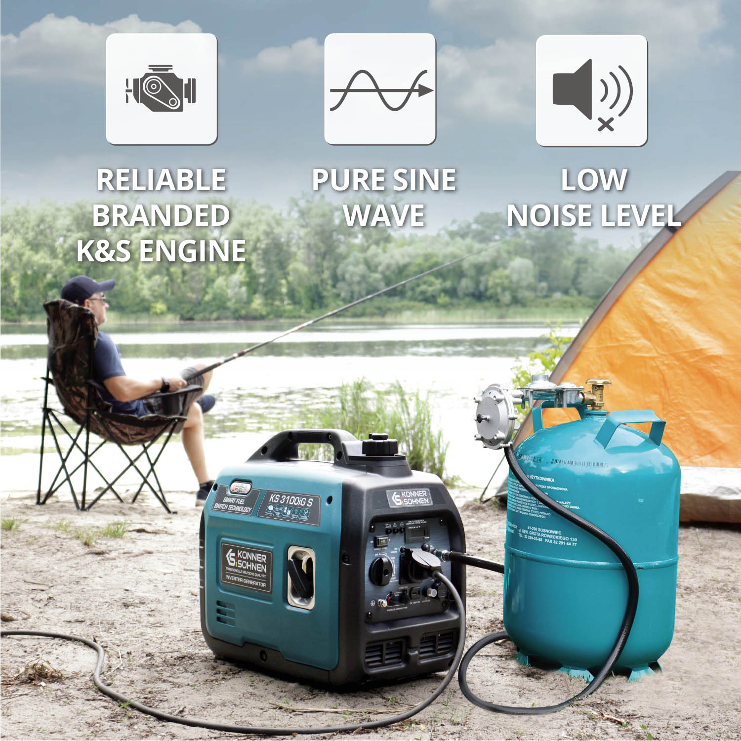 LPG/benzin inverteres generátor KS 3100iG S