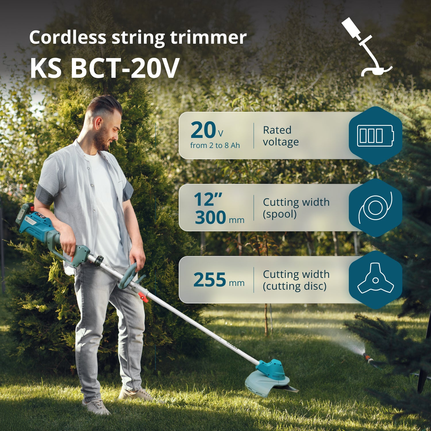 Cordless brush cutter & String trimmer KS BCT-20V (Refurbished Excellent)