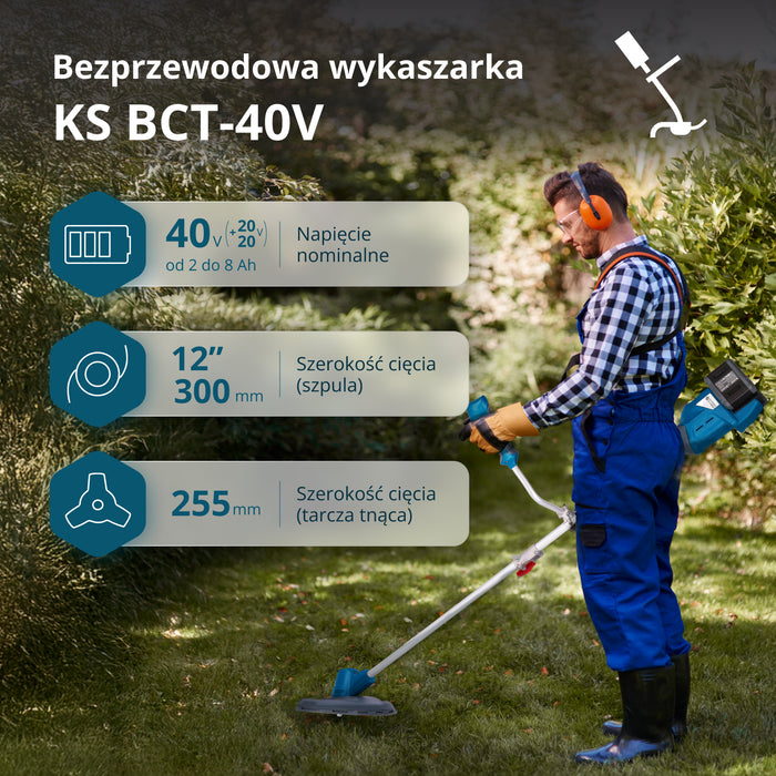 Bezprzewodowa wykaszarka i podkaszarka KS BCT-40V