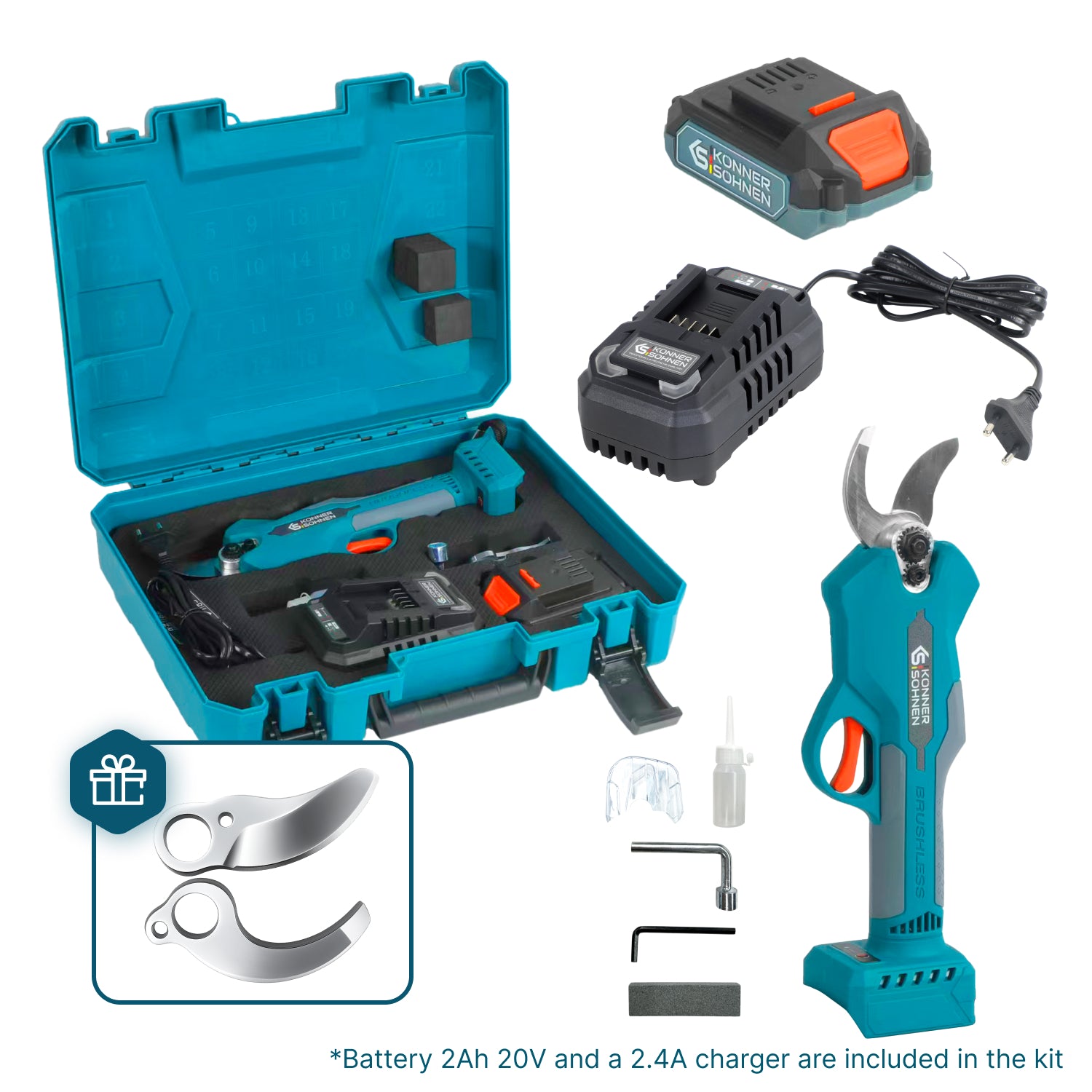 Ασύρματο Ηλεκτρικό Κλαδευτήρι KS CPS20V-32 Case