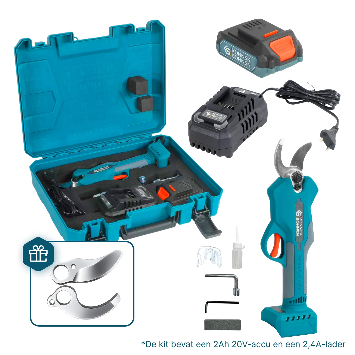 Snoerloze Elektrische Snoeischaar KS CPS20V-32 Case