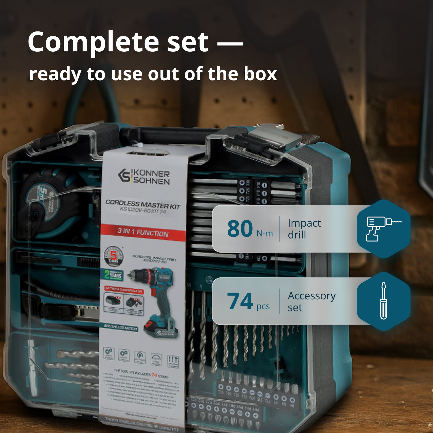 Sladdlös Master Set KS ID20V-60 KIT 74