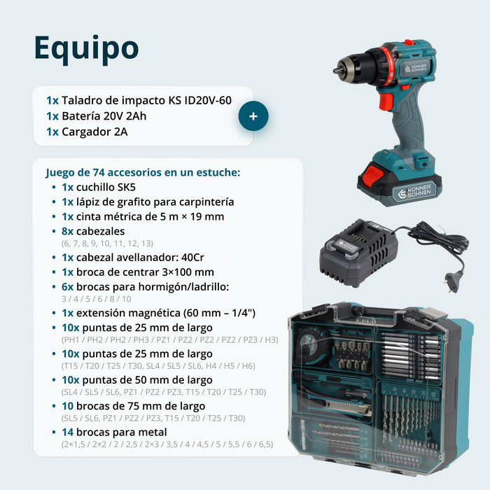Conjunto Maestro Inalámbrico KS ID20V-60 KIT 74 