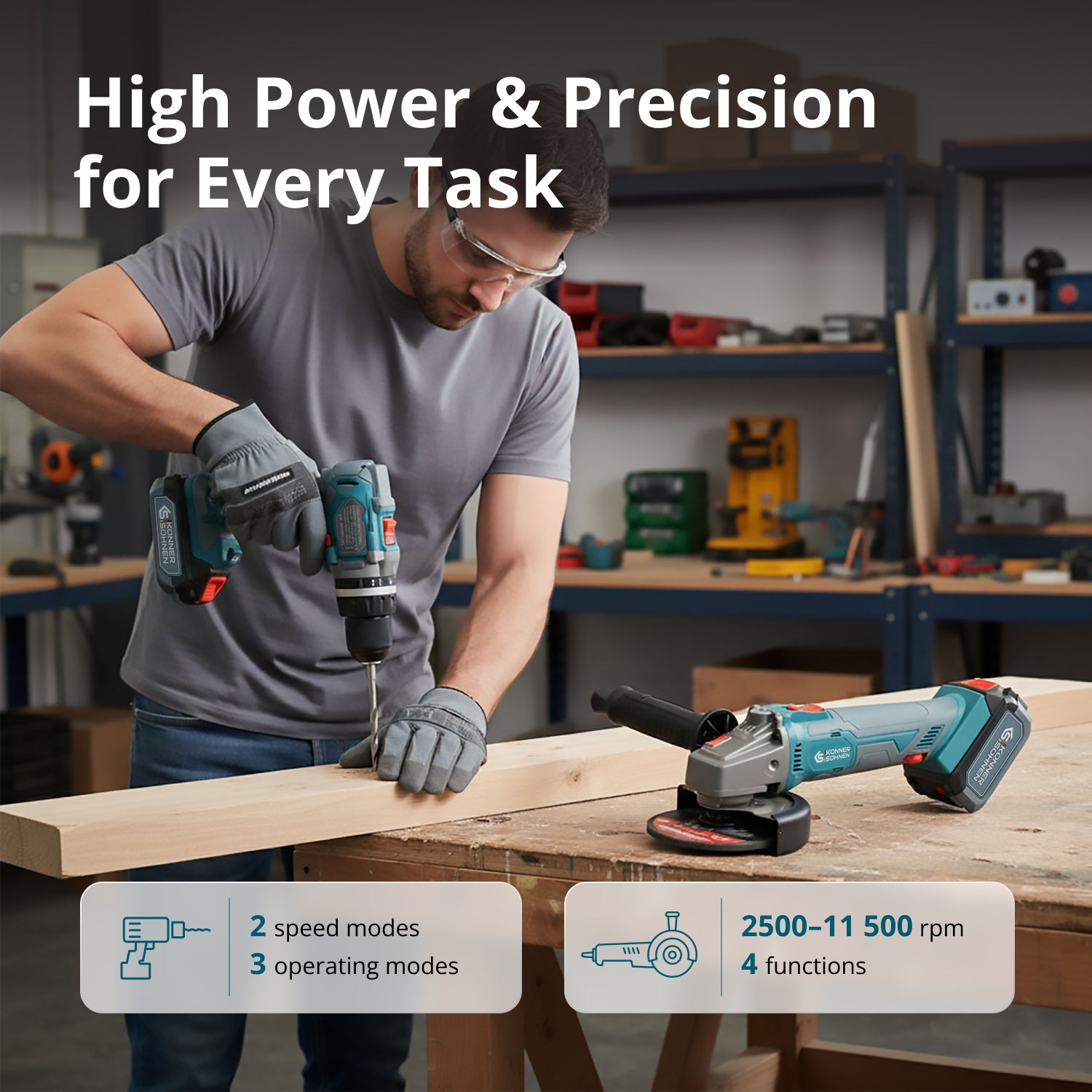 Conjunto Maestro Inalámbrico KS IDAGB 20V SET 1 