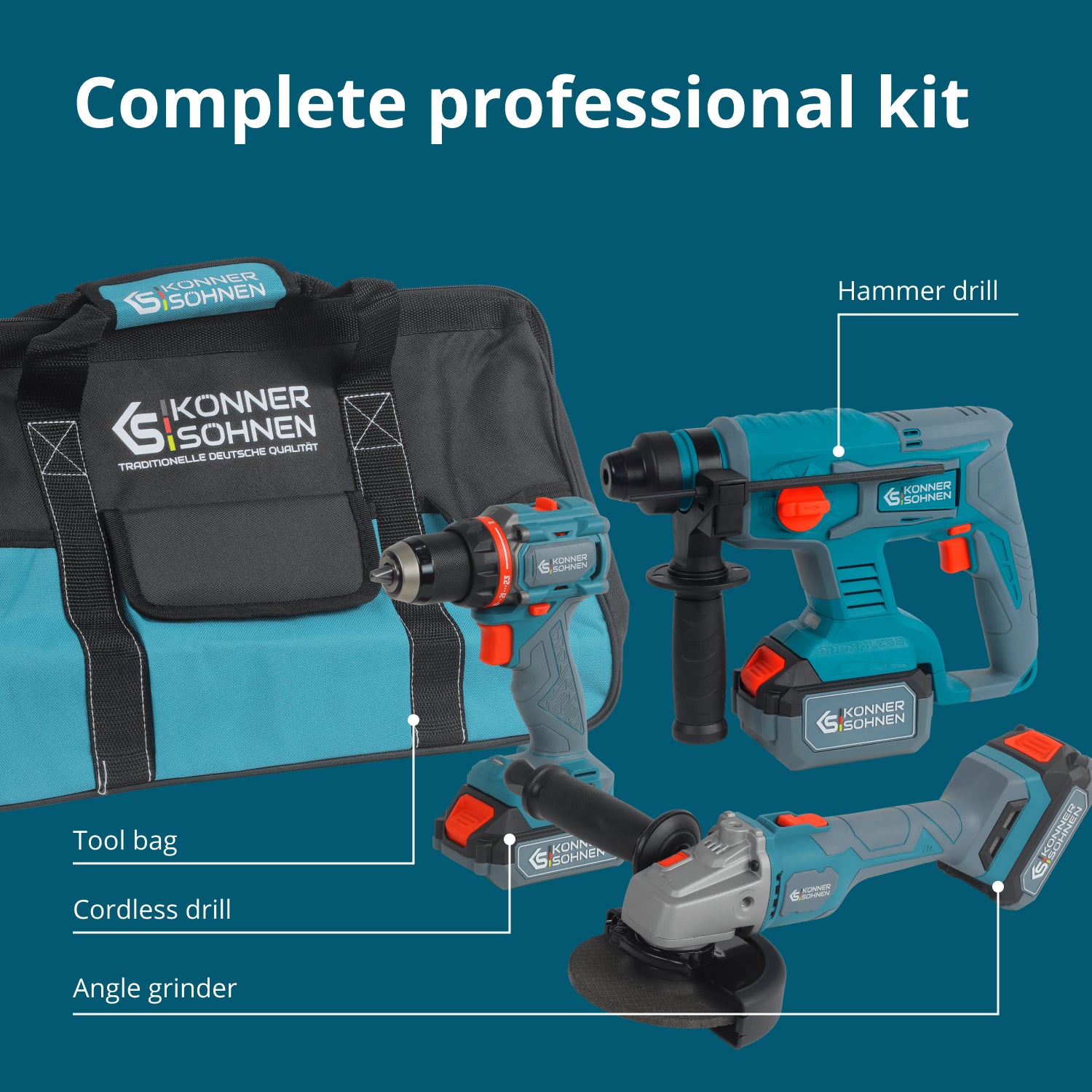 Ασύρματο Κύριο Σετ 3σε1 KS RHAGD 20V ΣΕΤ 3