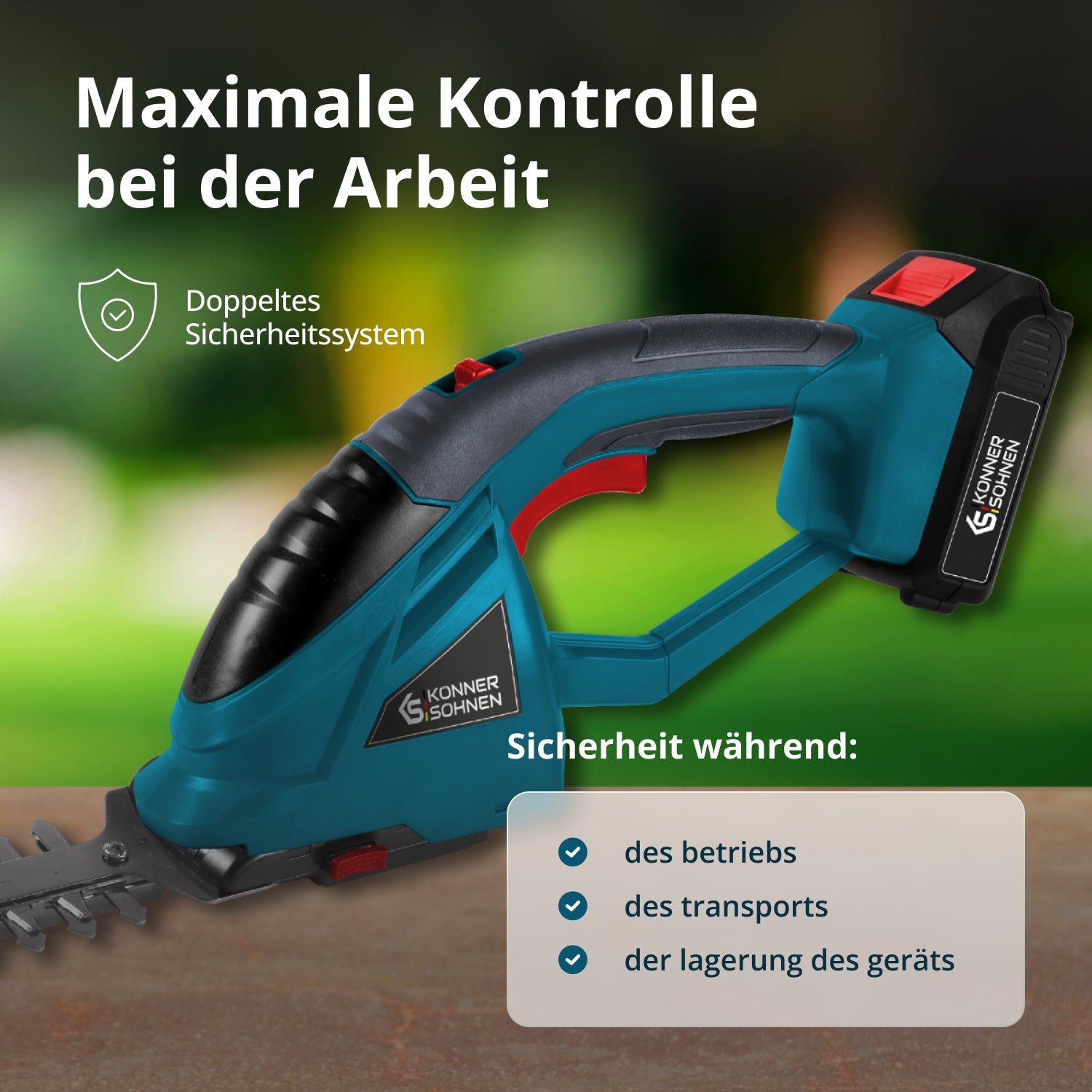 Akku-Gras- und Heckenschere 2 in 1 mit Verlängerungsgriff KS SHT-20V + Extension Pole