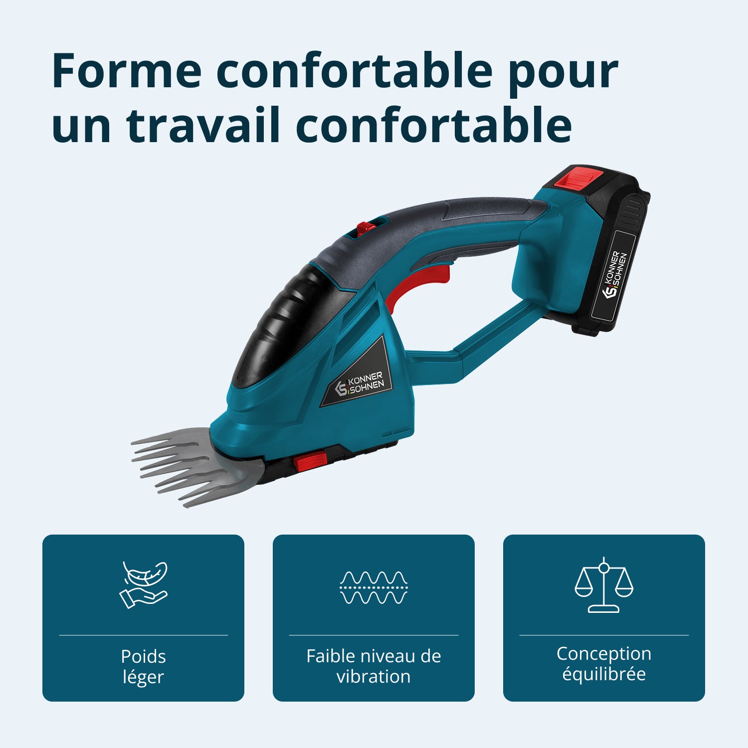 Taille-haie et cisaille à gazon 2 en 1 sans fil avec manche télescopique KS SHT-20V + Extension Pole