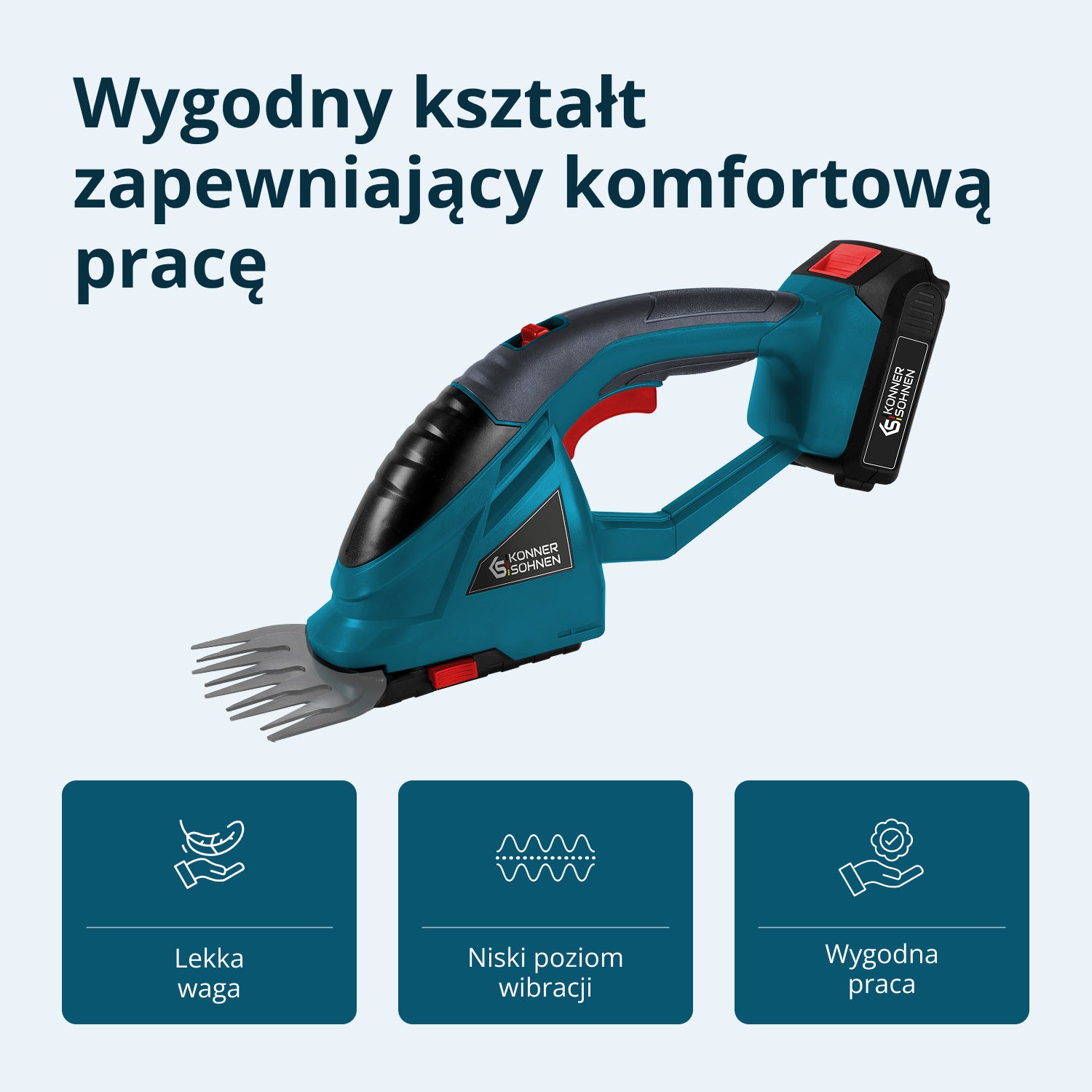 Akumulatorowe nożyce do trawy i żywopłotu 2 w 1 z przedłużaczem teleskopowym KS SHT-20V + Extension Pole