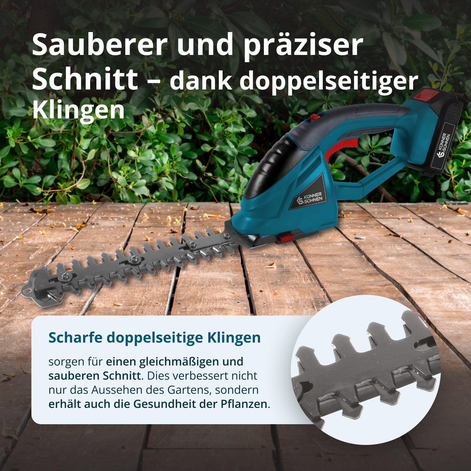 Akku-Gras- und Heckenschere 2 in 1 mit Verlängerungsgriff KS SHT-20V + Extension Pole
