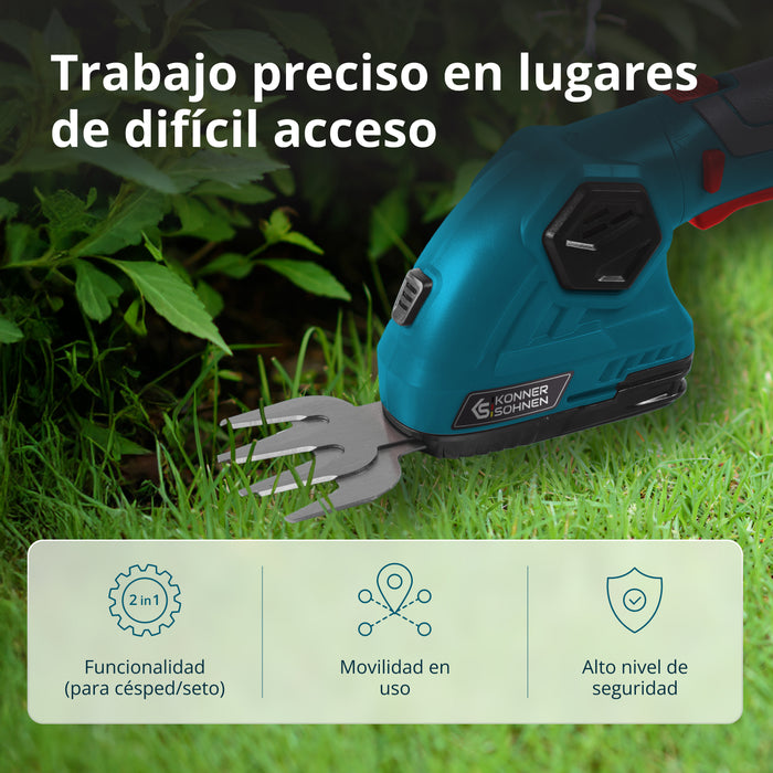 Tijeras de césped y cortasetos 2 en 1 inalámbricas KS SHT-8V