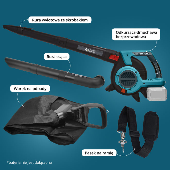 Ogrodowy bezprzewodowy odkurzacz-dmuchawa KS LBV-40V
