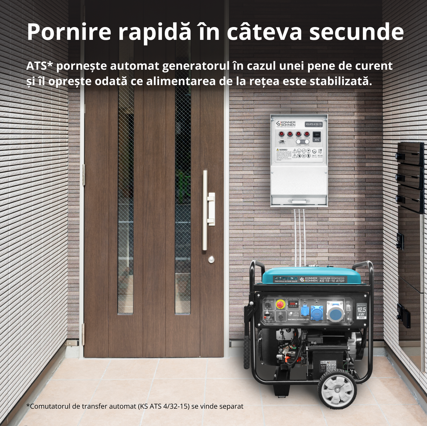Generator pe benzină „Könner & Söhnen” KS 15-1E ATSR