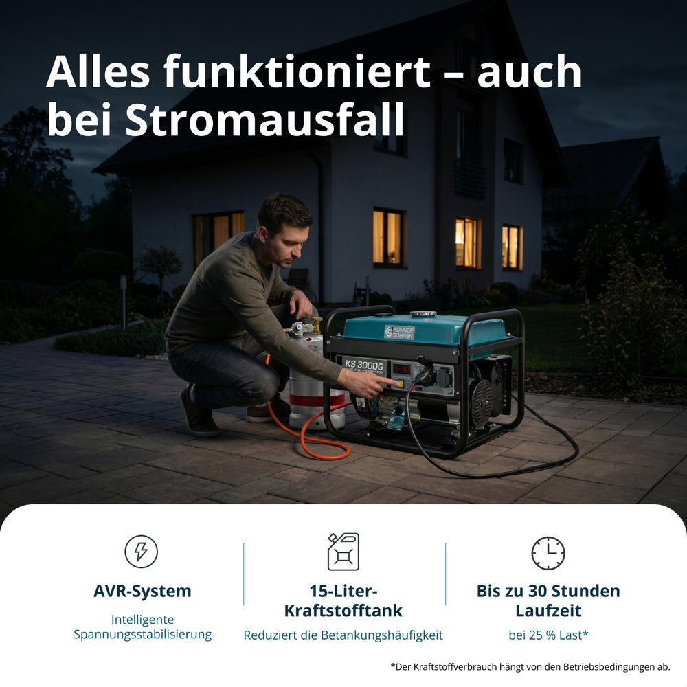 LPG/Benzin-Generator "Könner & Söhnen" KS 3000G