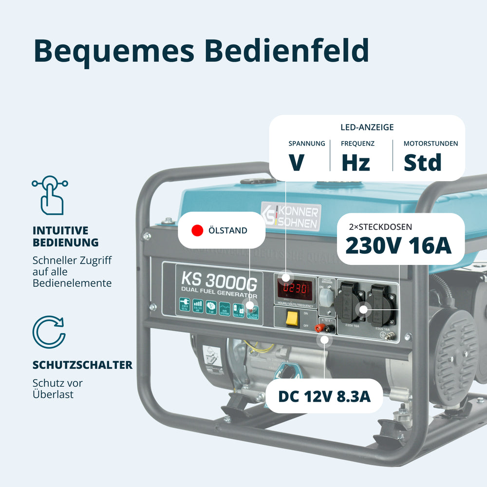 LPG/Benzin-Generator "Könner & Söhnen" KS 3000G