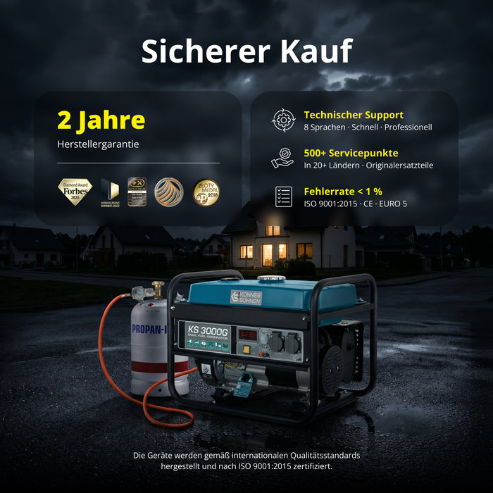 LPG/Benzin-Generator "Könner & Söhnen" KS 3000G