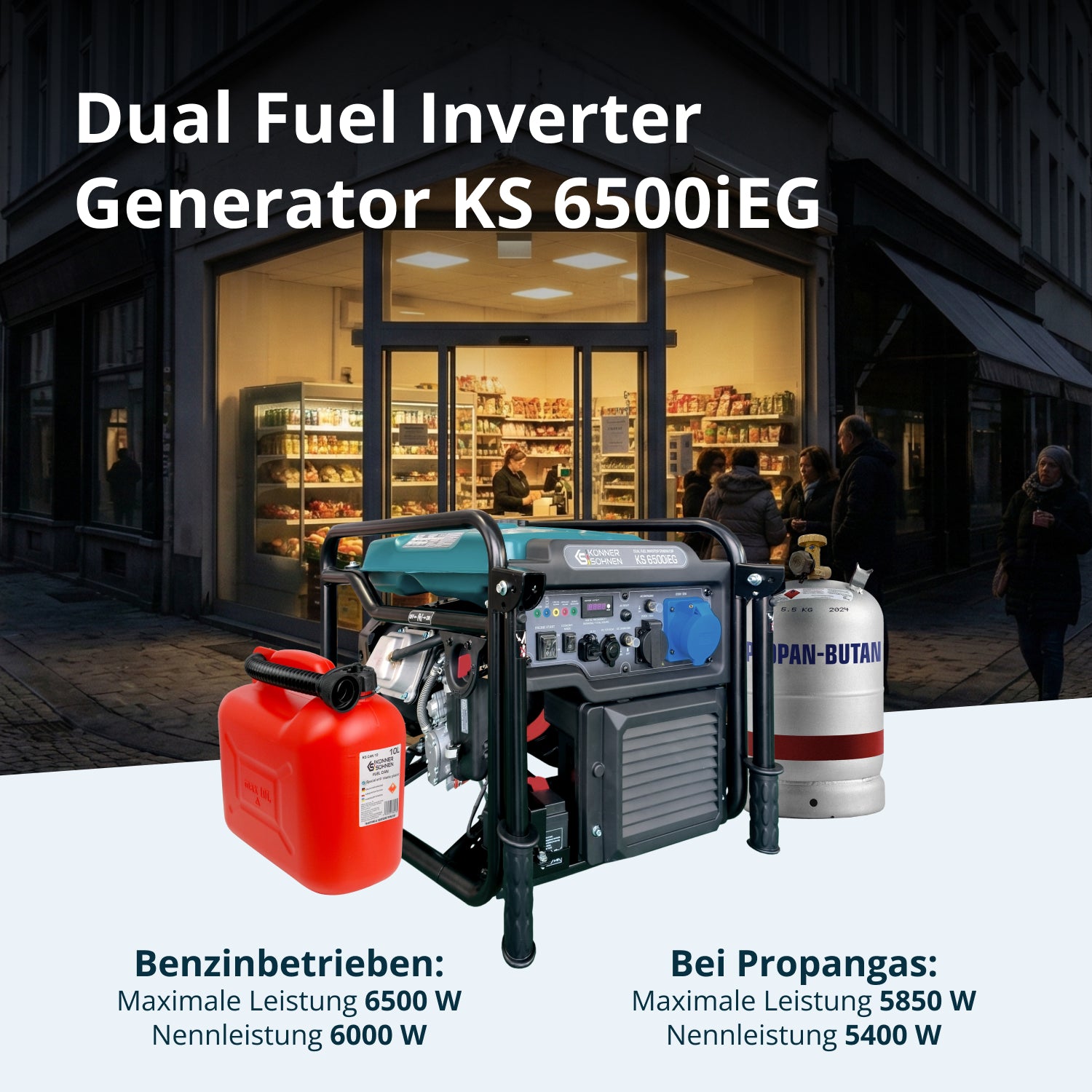 Inverter Generator KS 6500iEG (Benzin/Gas)