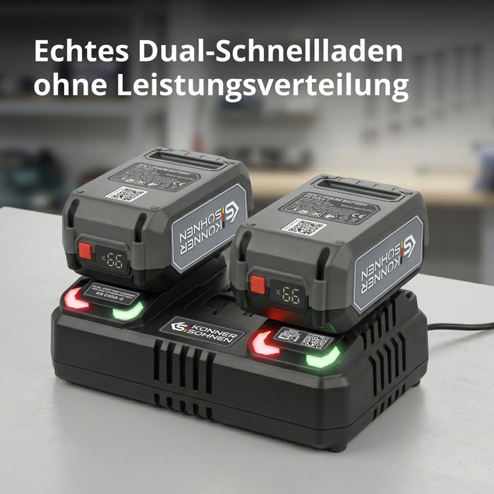 Doppel-Ladegerät für Akkubatterien 20 V KS C45A-2