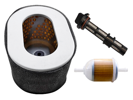 Set med filter för dieselgeneratorer: Oljefilter, Luftfilter, Bensinfilter.