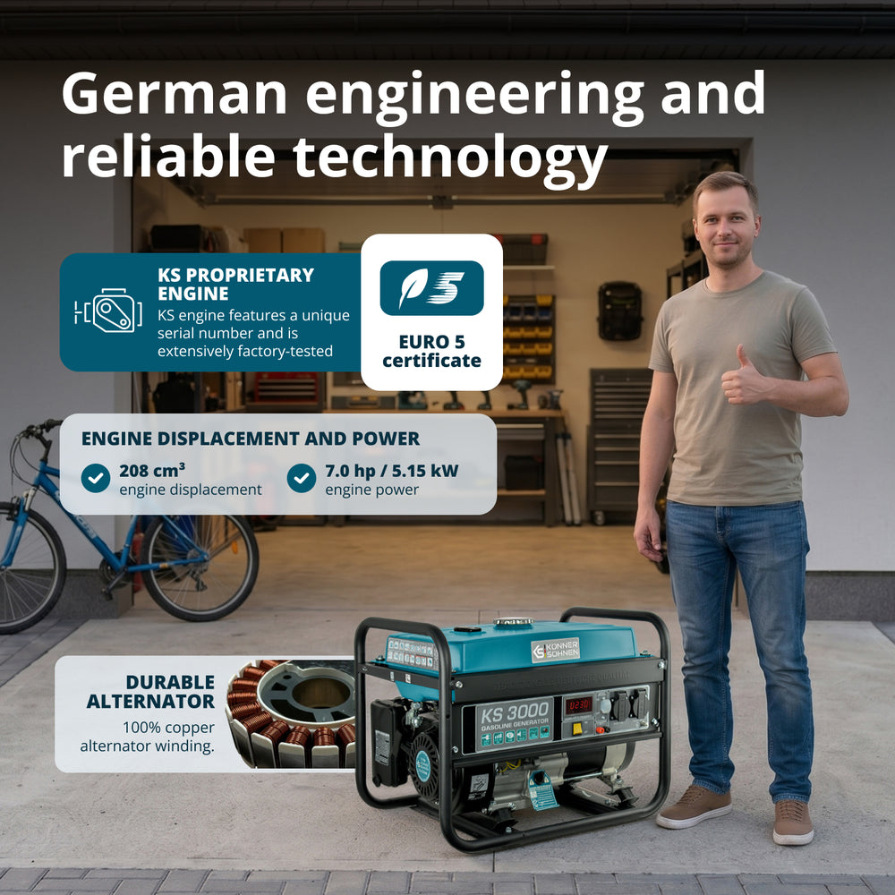 Benzingenerátor „Könner & Söhnen” KS 3000