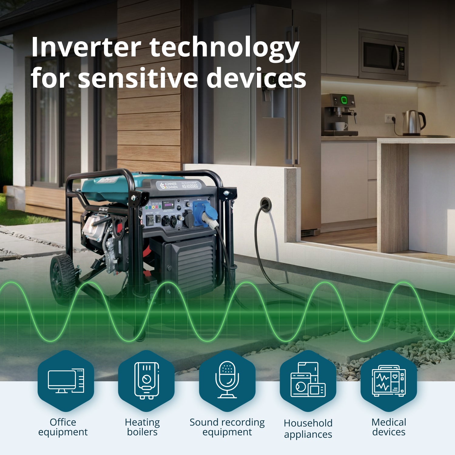 Dubbelt Bränsle Invertergenerator KS 6500iEG