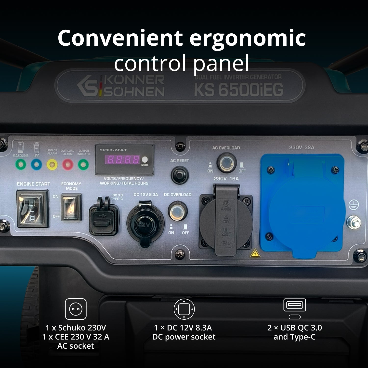 Dubbelt Bränsle Invertergenerator KS 6500iEG